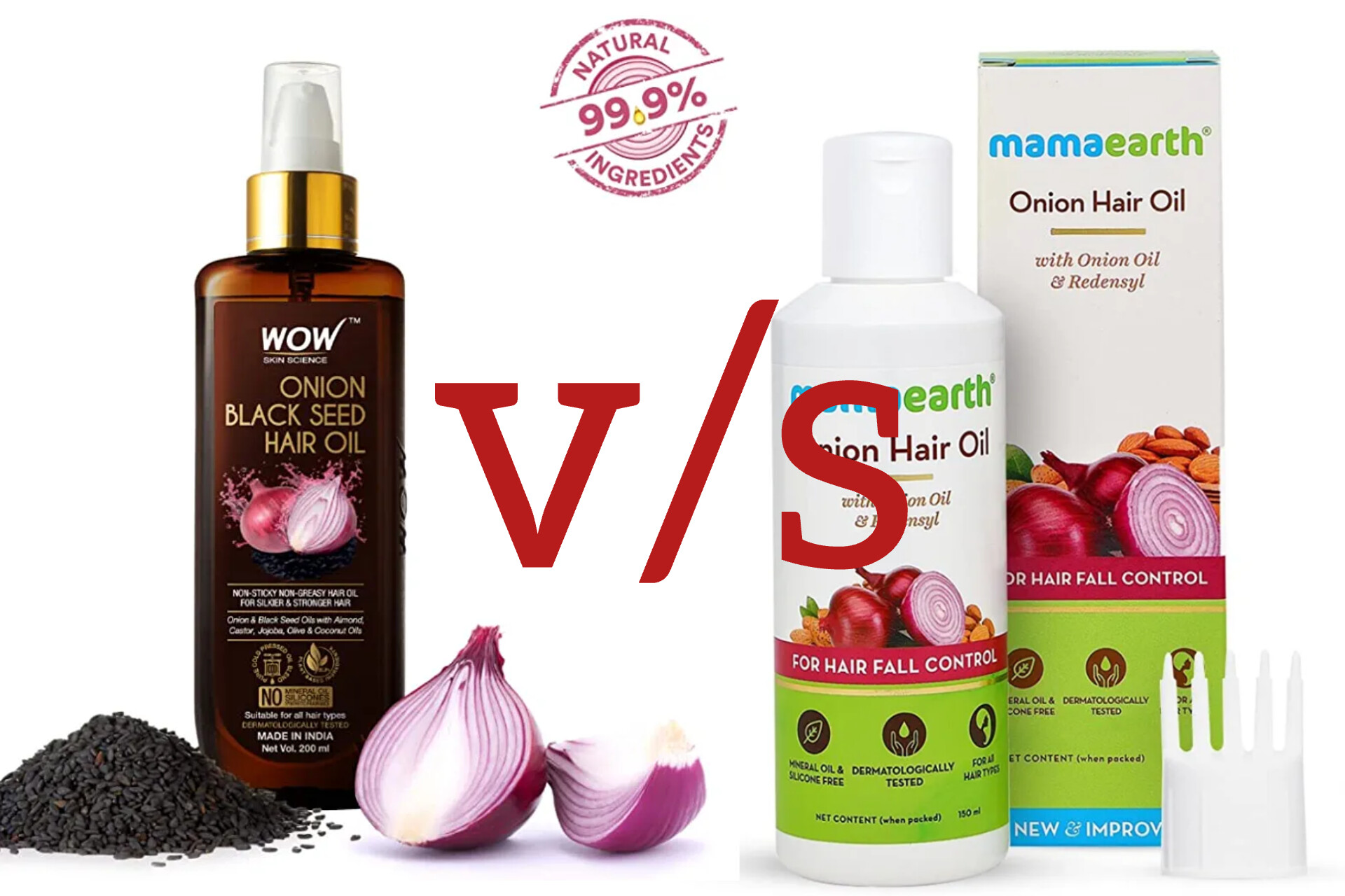 Wow onion hair oil vs mamaearth onion hair oil